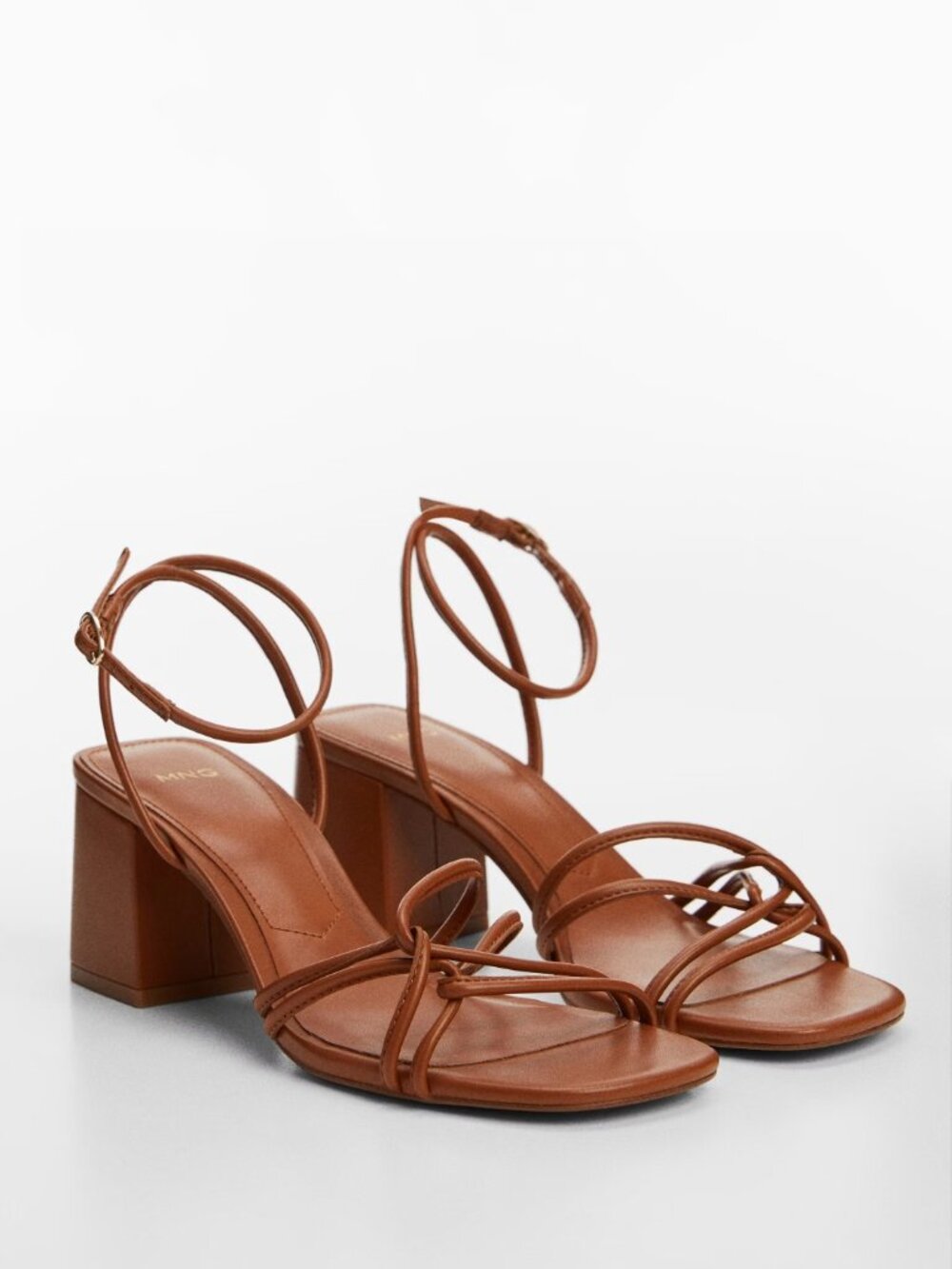Mango Brown Strappy Heeled Sandals